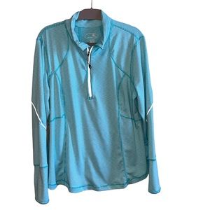 🖤Tangerine XXL workout quarter zip top. Turquoise white stripe🖤